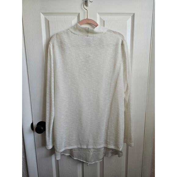 Peck & Peck Beachy Keen Ivory Long Sleeve Waist Tie Cover Up Size XL - Picture 3 of 3